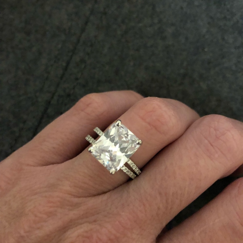 Lab Created Large Carat Wedding Set! - image 4
